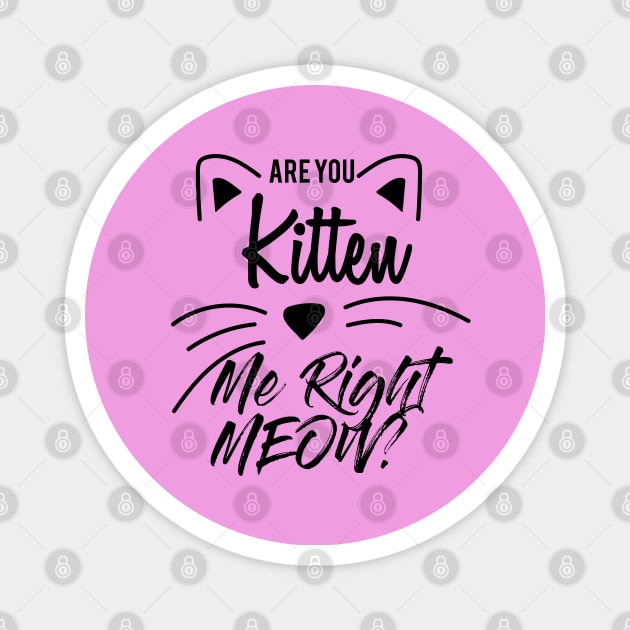 Are You Kitten Me Right Meow Magnet by Abderrahmaneelh